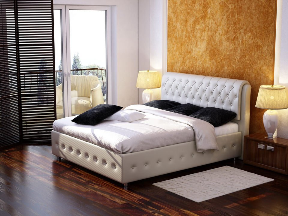 Кровать ComoVeda4 Athens Пастельно-розовый (677) со стразами, Экокожа Без основания Кровать ComoVeda4 Athens Пастельно-розовый (677) со стразами, Экокожа Без основания
